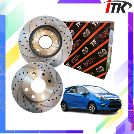 🔥 ORIGINAL TF DISC ROTOR SPORT SLOTTED & DRILLED FOR PROTON IRIZ (1 ...