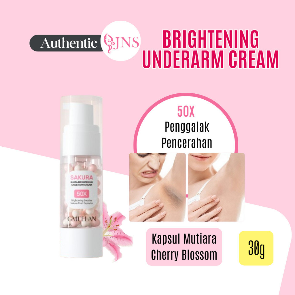 Gmeelan Sakura Gluta Brightening Underarm Cream/Japanese Cherry Blossom ...