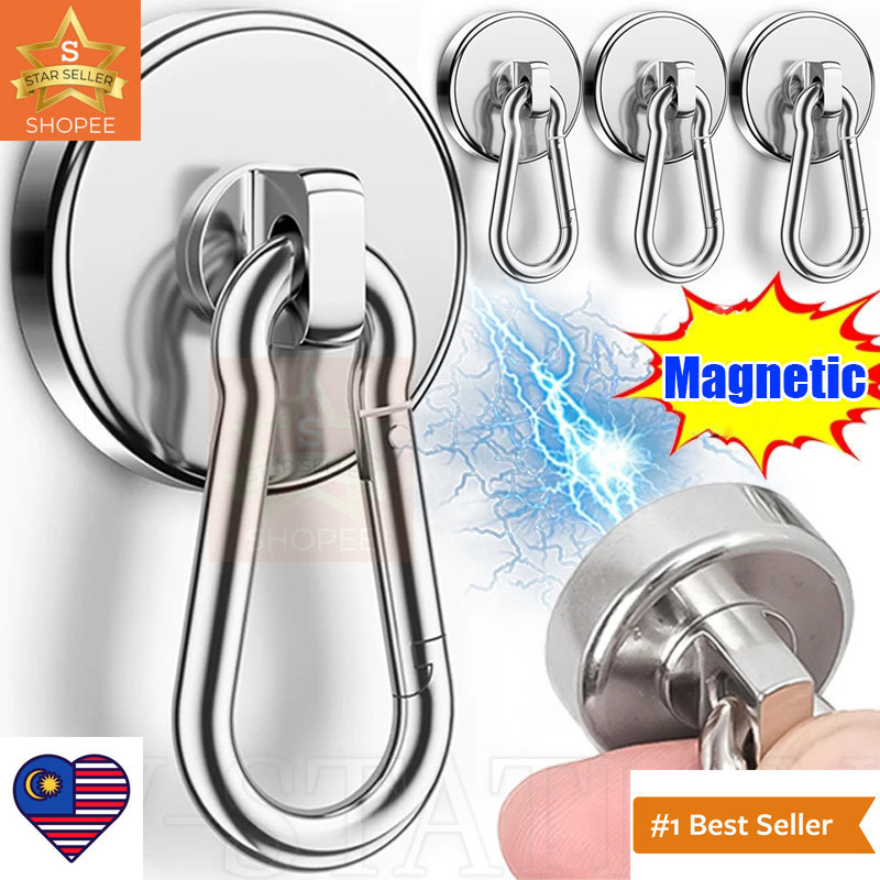 (MW)Multi-Purpose Neodymium Magnet Carabiner - 360 Degree Rotating ...