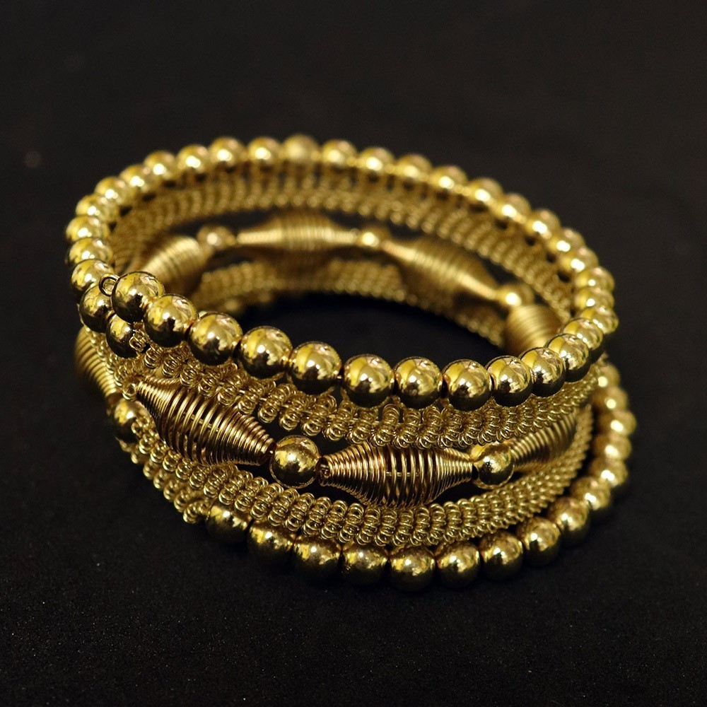 New Gold & Silver Spiral Spring Bead Bangles|Gelang Tangan (1 Pc ...