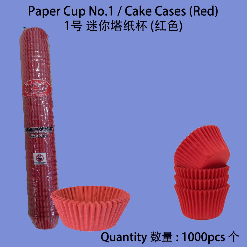 Paper Cup Size No.1 - Red 1000pcs / AJC Cup Kertas Kecil Tart Merah 1 ...