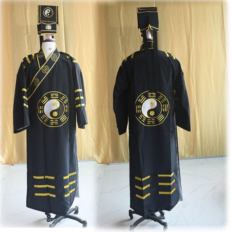 道士服装道袍法衣八卦衣茅山道士服道士服全套男道教法器林正英黄Taoist clothing, Taoist robe, Dharma robe ...
