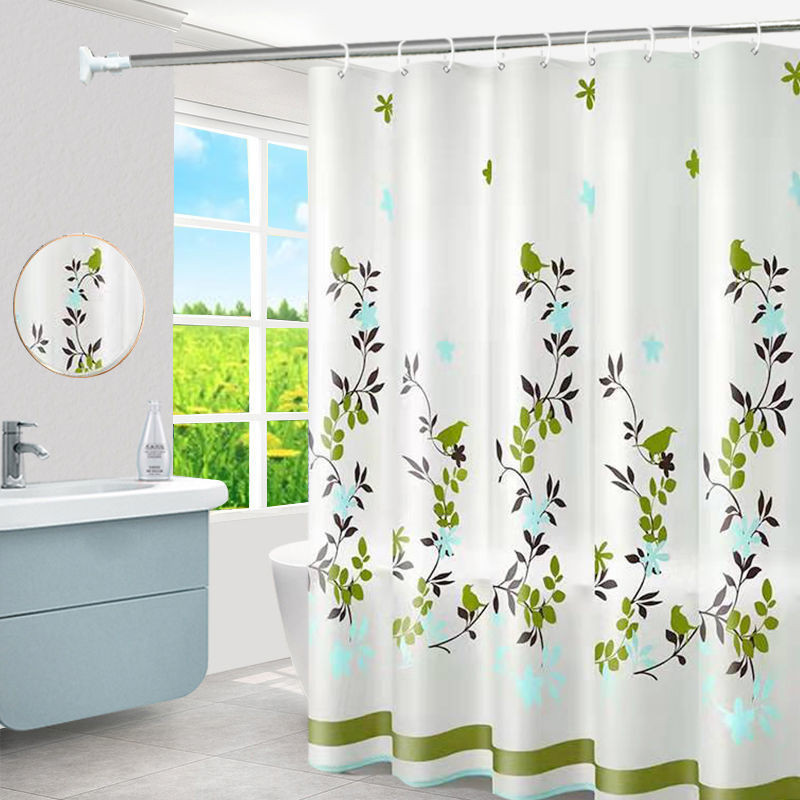 Perforation-free Bathroom Waterproof Shower Curtain Cloth Bath Set ...