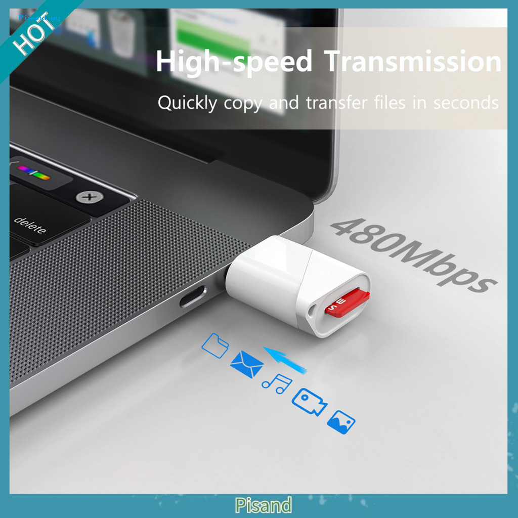 Pisand Card Reader External Highspeed Transmission Portable USB TypeC