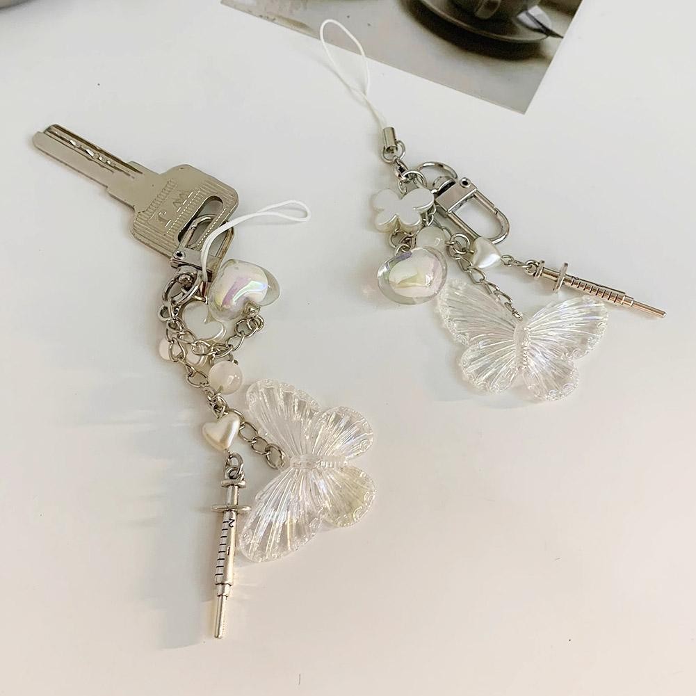 Butterfly Keychain Pendant Mobile Phone Chain Notebook Handbook Card ...
