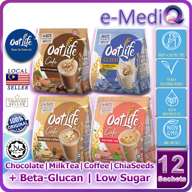 OatLife Healthy Oat Drink (Halal) 12sachets [White Coffee | Oat Chia ...