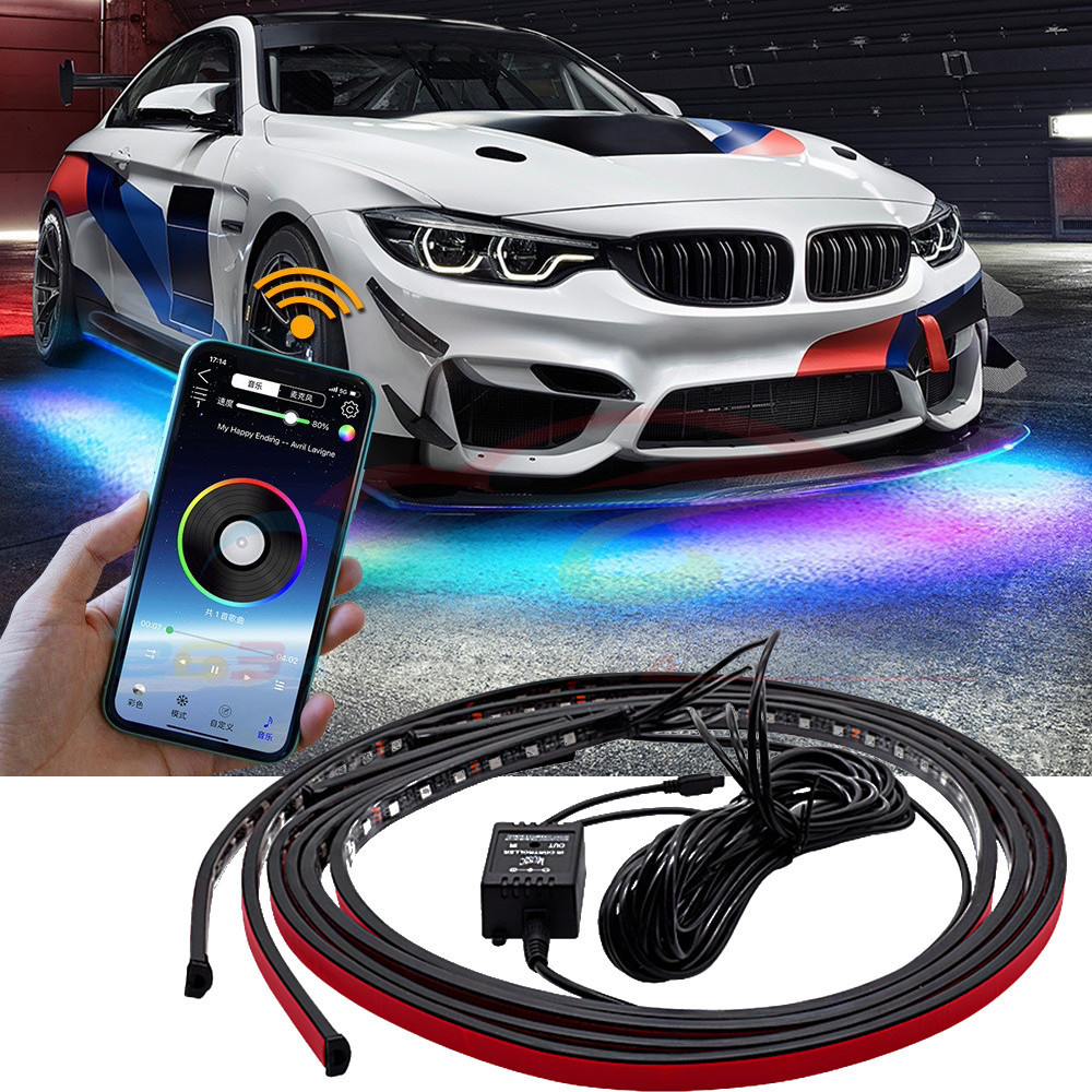 UNDER CHASSIS DYNAMIC EFFECT STRIP LED LIGHT UNDERGLOW ROCK LIGHT 90 CM ...