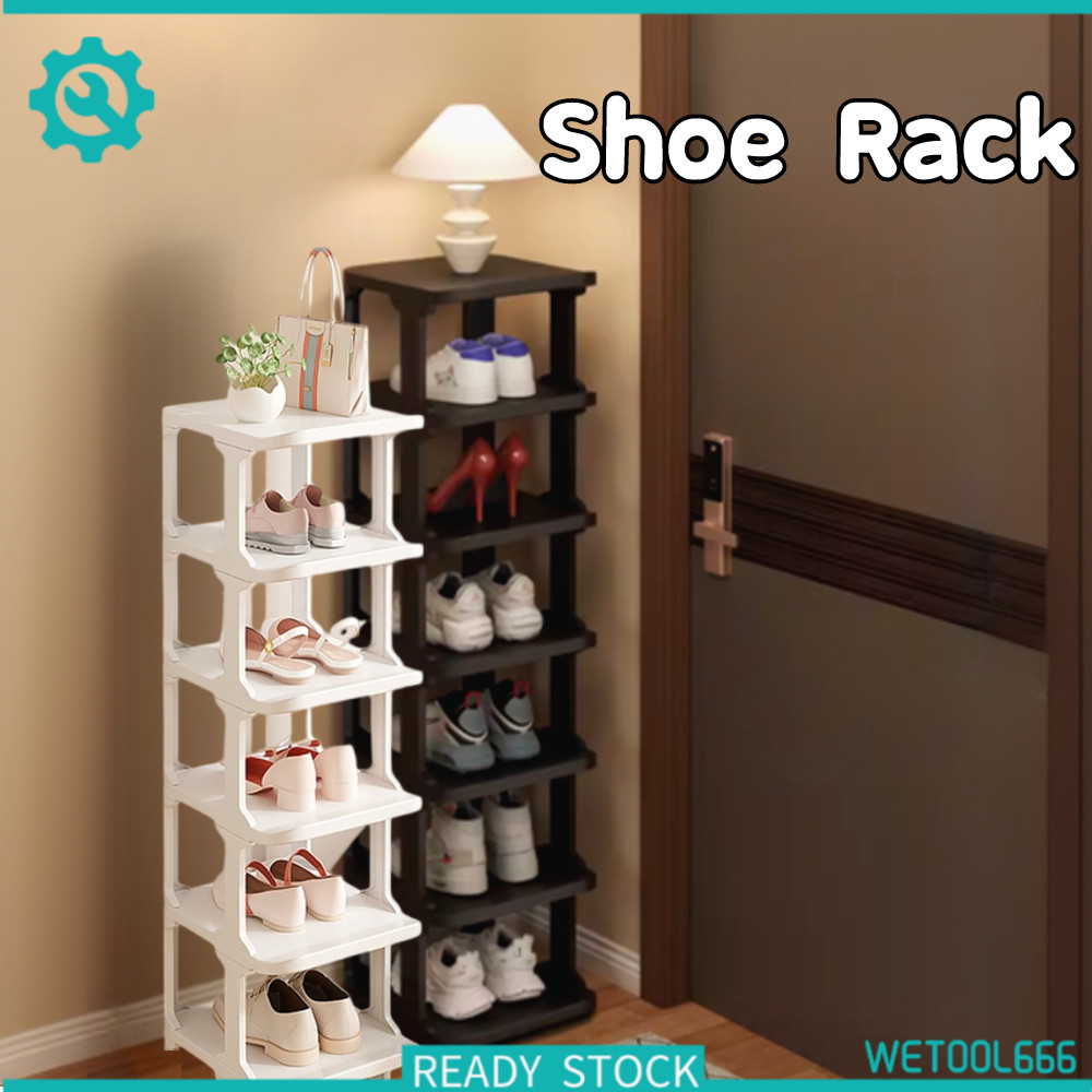 Shoe Rack Storage Organizer Multi-layer Plastic Folding Narrow Shoe ...