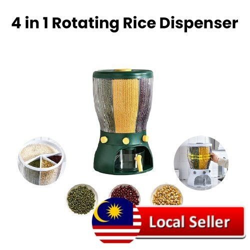 10KG Multifunction 4 IN 1 Rotating Dried Food Grain Rice Barrel/Rice ...