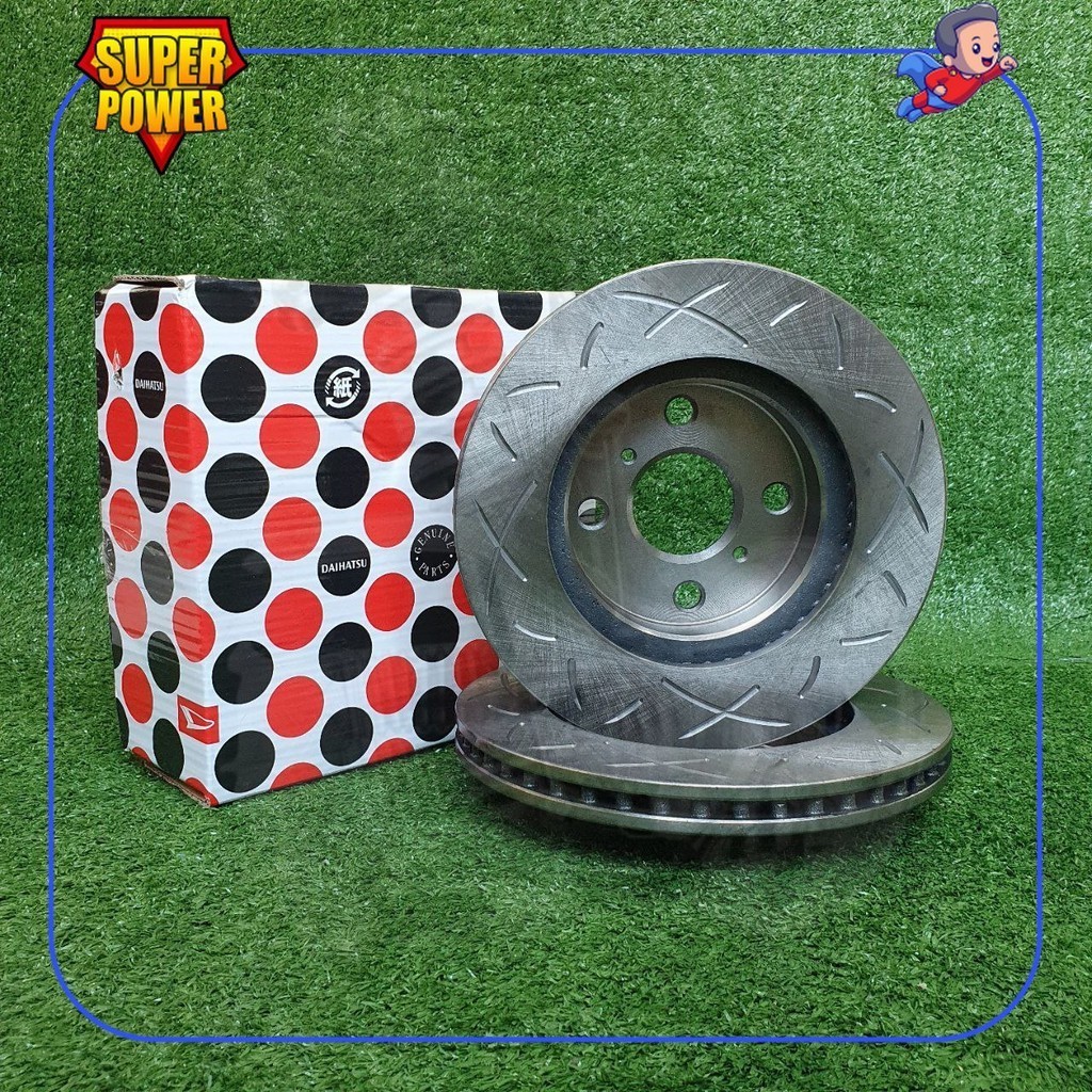 DAIHATSU DRILLED SPORT DISC ROTOR SET FOR PERODUA MYVI 2005-2017/ BEZZA ...