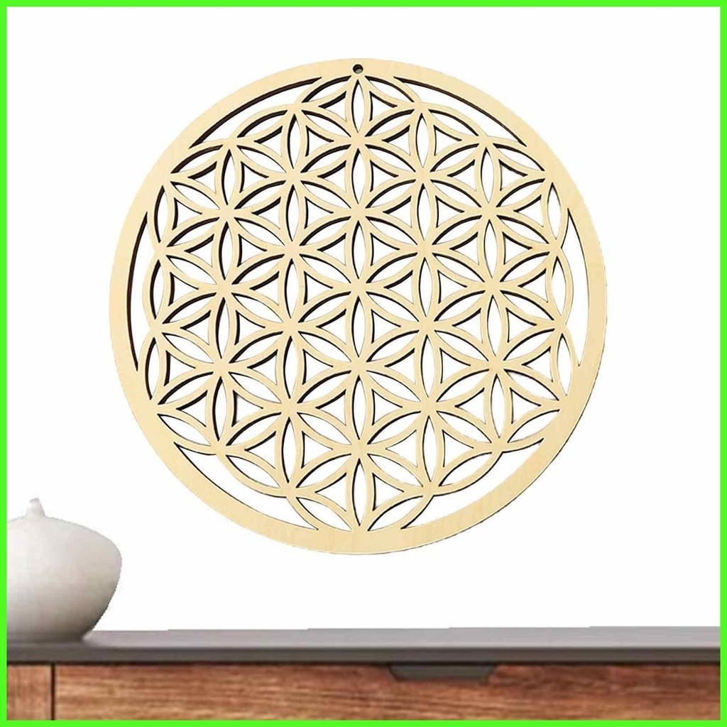 Wooden Flower Of Life Wall Art Decor Creative Sacred Geometry Chakra ...