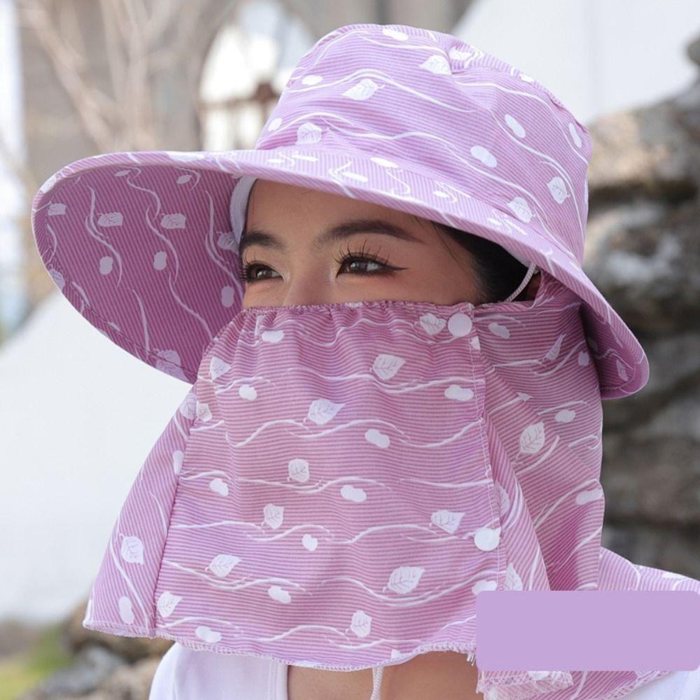 FRANCESCO Women Sun Hat, Leaf Print Sun Protection Cover Face Cap ...