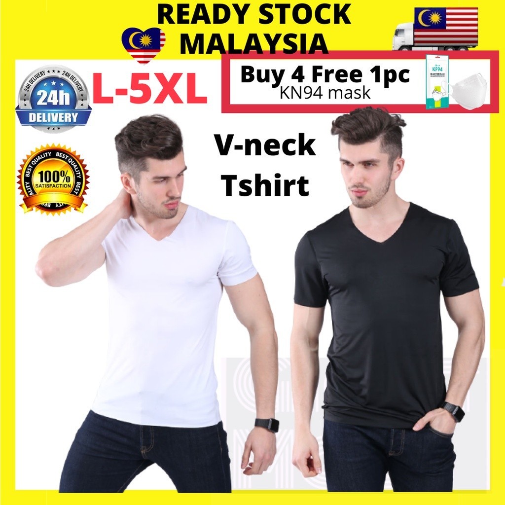 Ready Stocks Slim Fit Men Short Sleeve Inner Wear T-shirt Slim V-neck ...