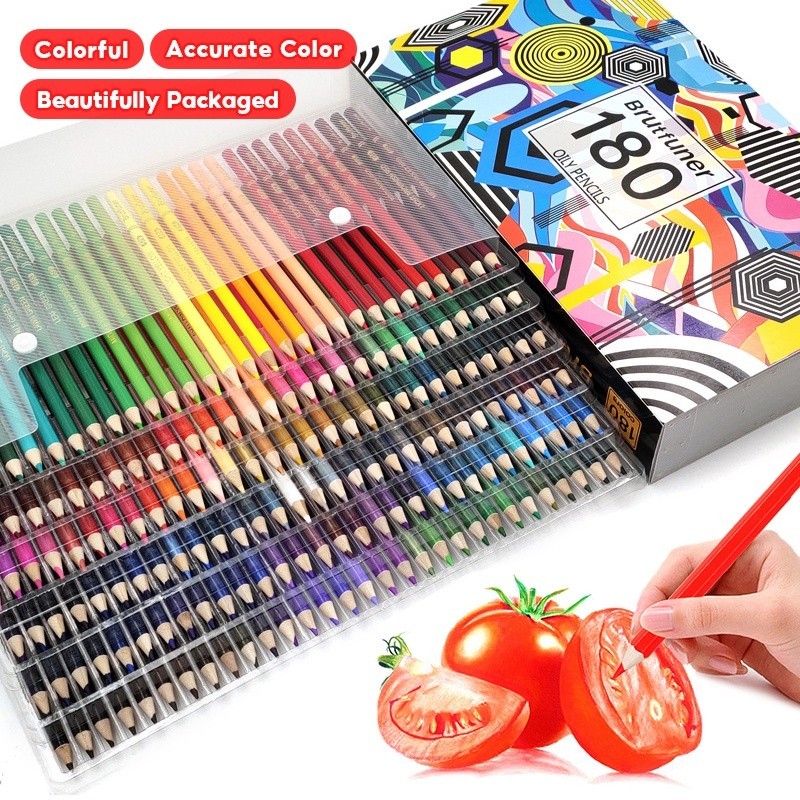 Brutfuner 180 Colors Oil Pencils Set for Professional Painting and