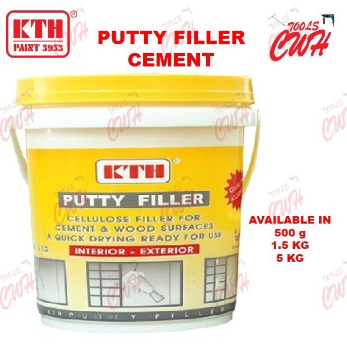 KTH PUTTY FILLA FILLER 0.5KG 1.5KG 5KG INTERIOR EXTERIOR CEMENT PUTIH ...