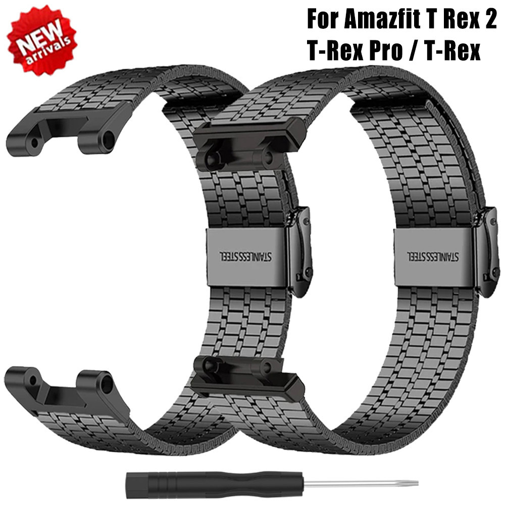 Stainless steel metal quickly releases watch band Amazfit T Rex 2 /T ...