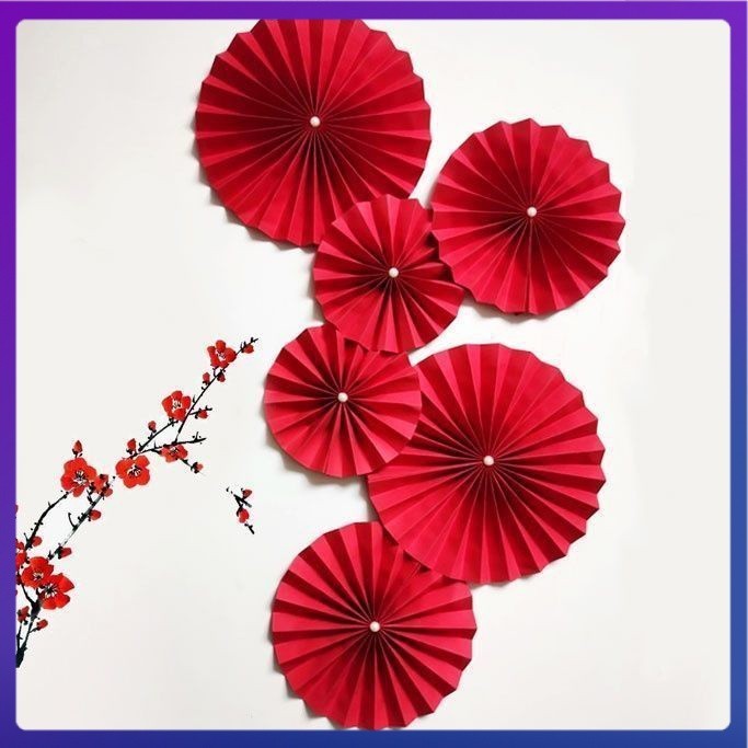 Paper Fan Flowers for Happy Wedding Decoration Baby Birthday Party ...