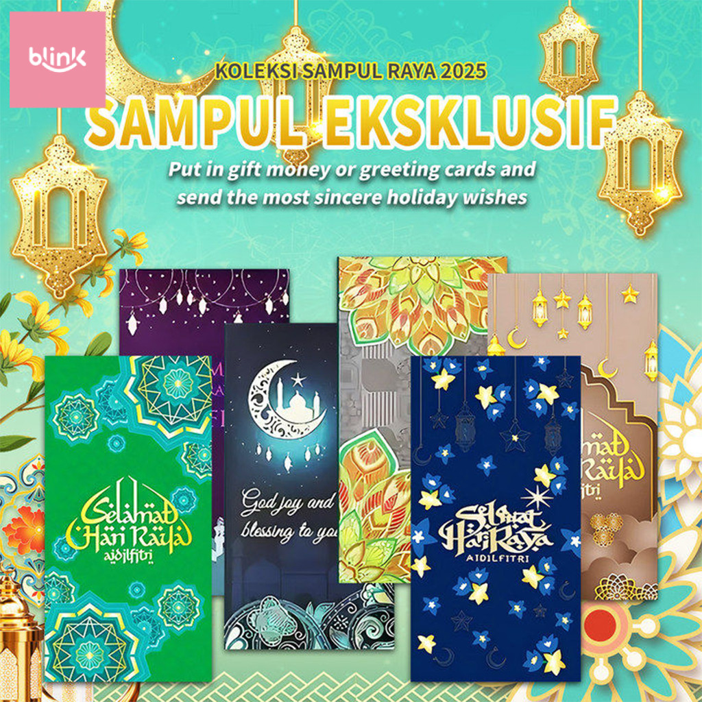 Sampul Duit Raya 2025 (6 KEPING) Money Pocket Aidilfitri Angpau Kampung ...