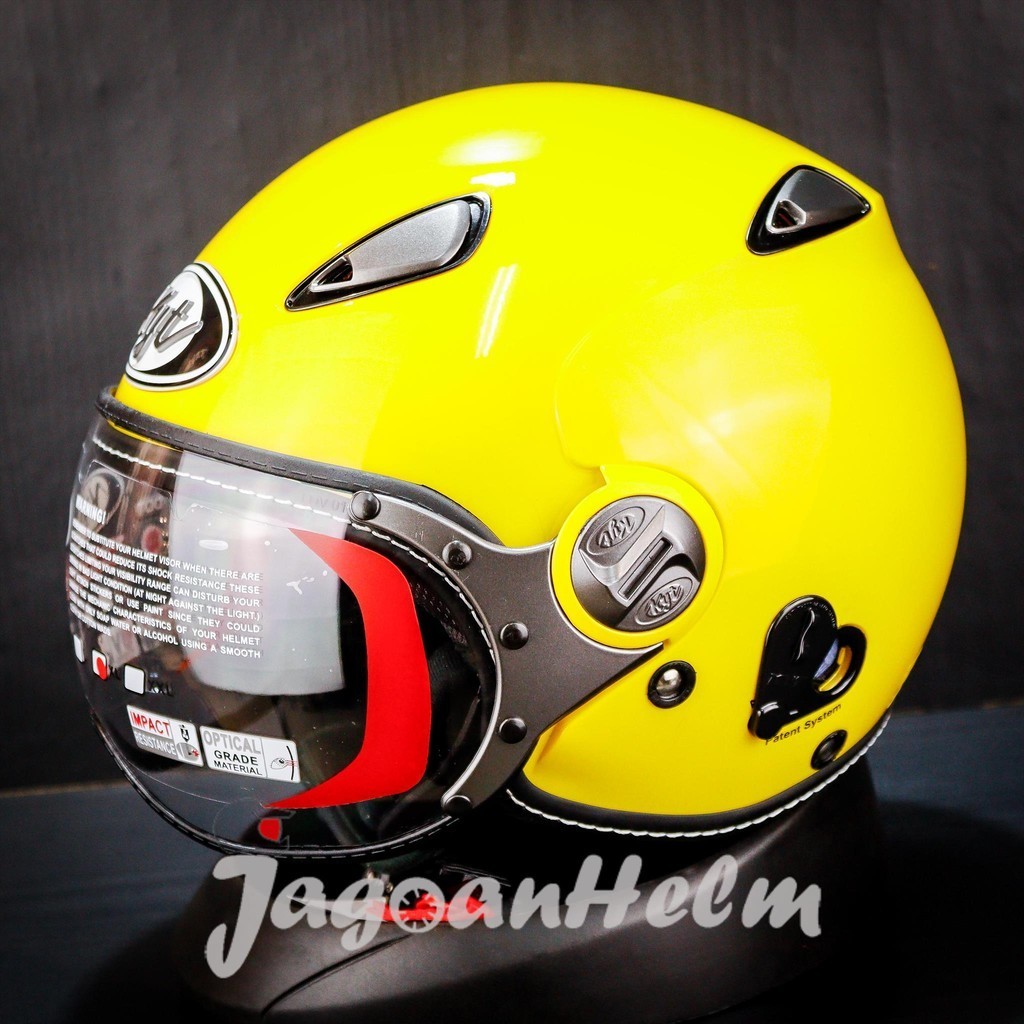 Kyt ELSICO SOLID Helmet Crimson YELLOW Visor Caliber RETR