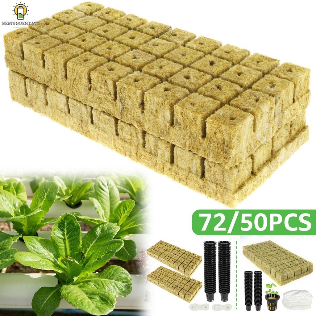 Rockwool Cubes Starter Kit with Cotton Rope Portable Rockwool Cubes and