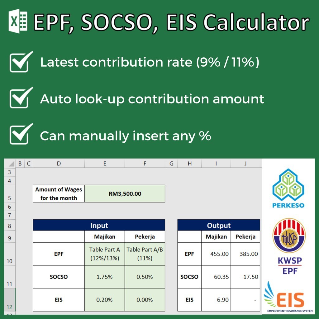 JGD Kira EPF, Kira KWSP, Kira SOCSO, Kira PERKESO, KWSP Calculator, EPF