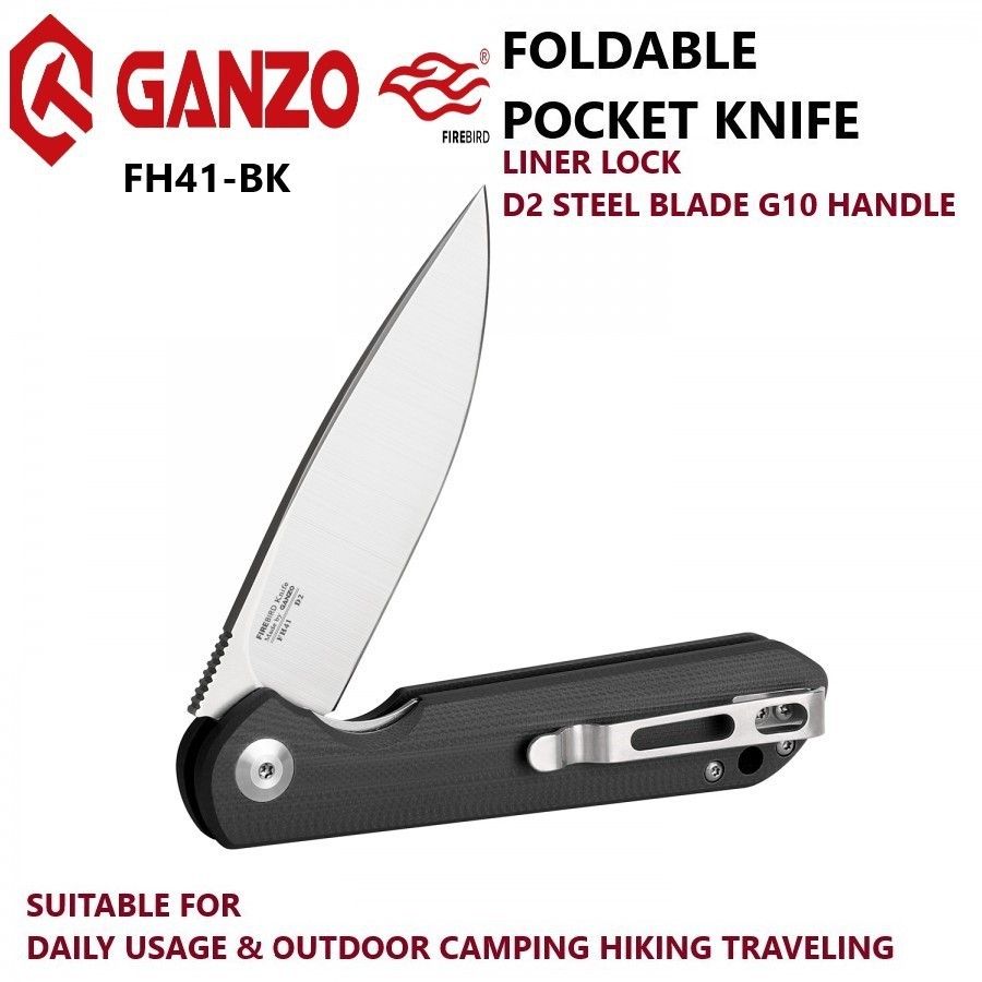 [Ready Stock] Ganzo Firebird FH41BK Foldable Pocket Knife Liner Lock