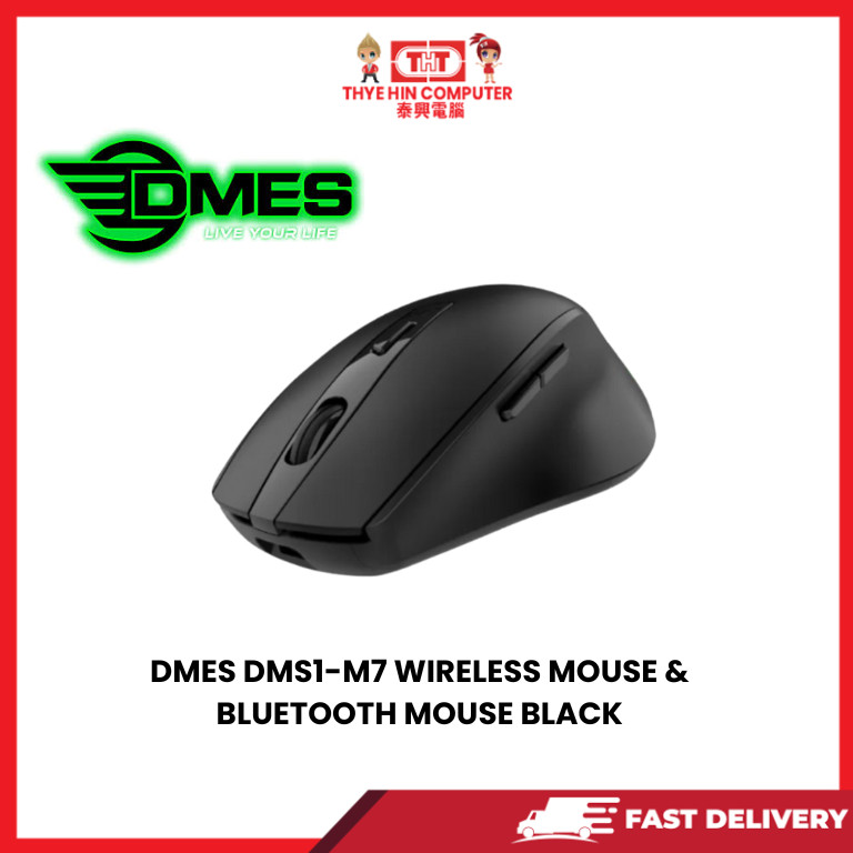 DMES DMS1-M7 WIRELESS MOUSE & BLUETOOTH MOUSE BLACK | Shopee Malaysia