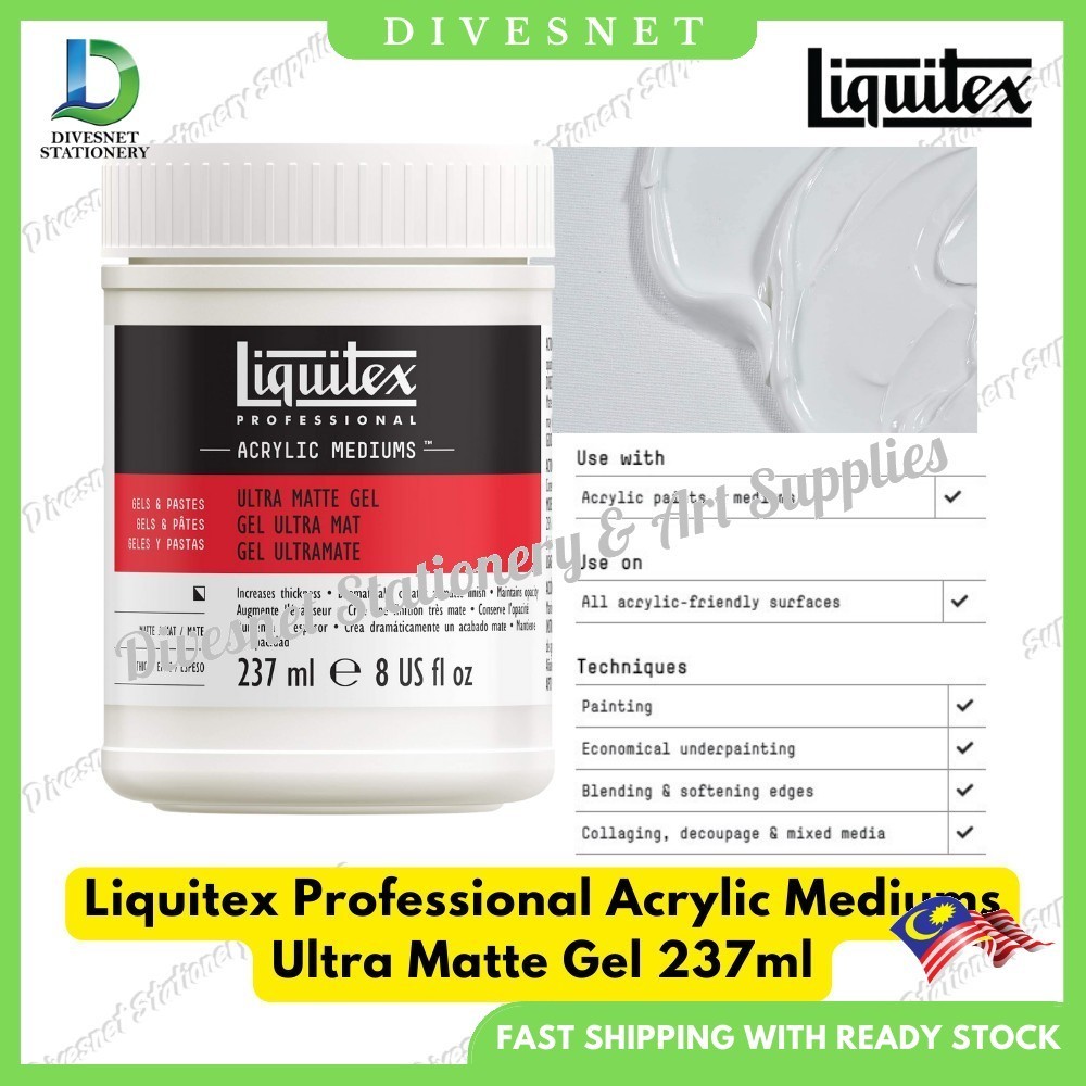 Liquitex Professional Acrylic Mediums-Ultra Matte Gel 237ml 5420 ...