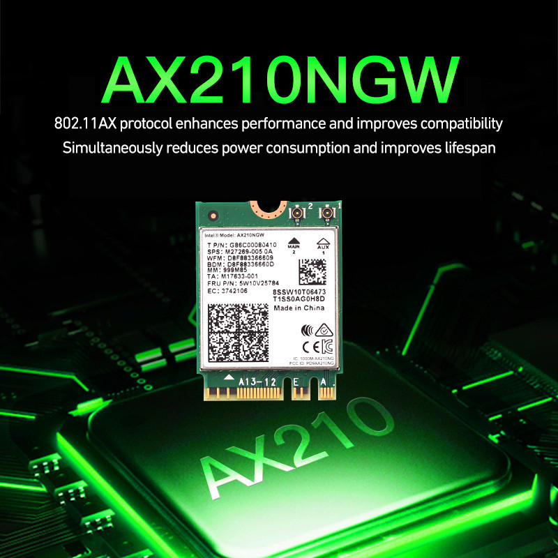 Ngff M2 Wifi 6 6E Card Wireless AX210NGW WIFI6E 5374M Bluetooth 5.2 ...