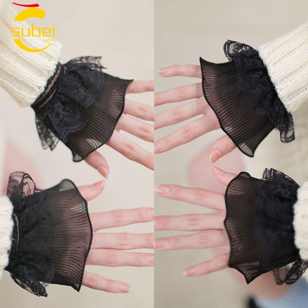 SUBEI1 Detachable Sleeve Cuffs, Lace Fake Sleeve, Universal Lace Cuffs