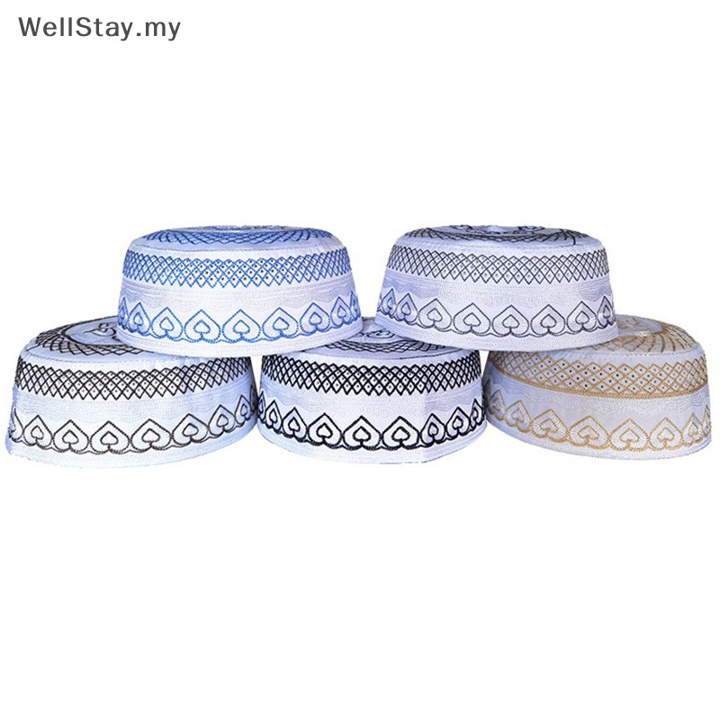 [WellStay] Muslim Prayer Hat Men Bonnet Islamic Jewish Cap Arabic ...