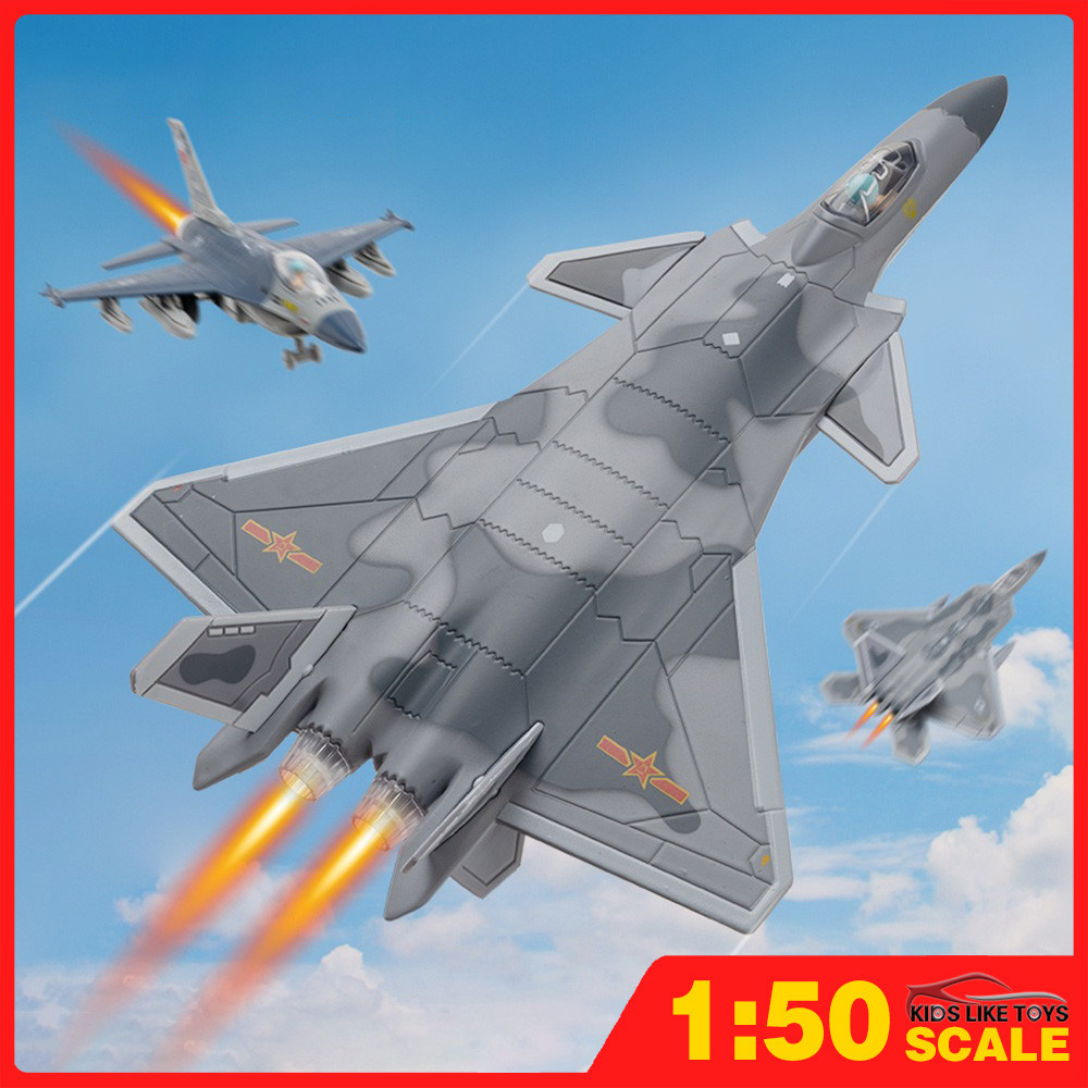 KLT Metal Airplane Model J15 J10 F16 F22 Raptor Stealth Fighter Diecast ...