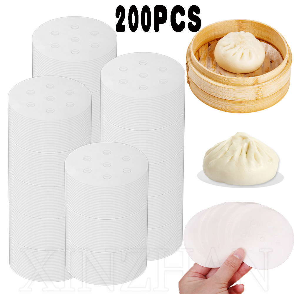 200 Pcs Disposable Oil Proof Steam Paper - Steamed Mantou Pad - Bread ...