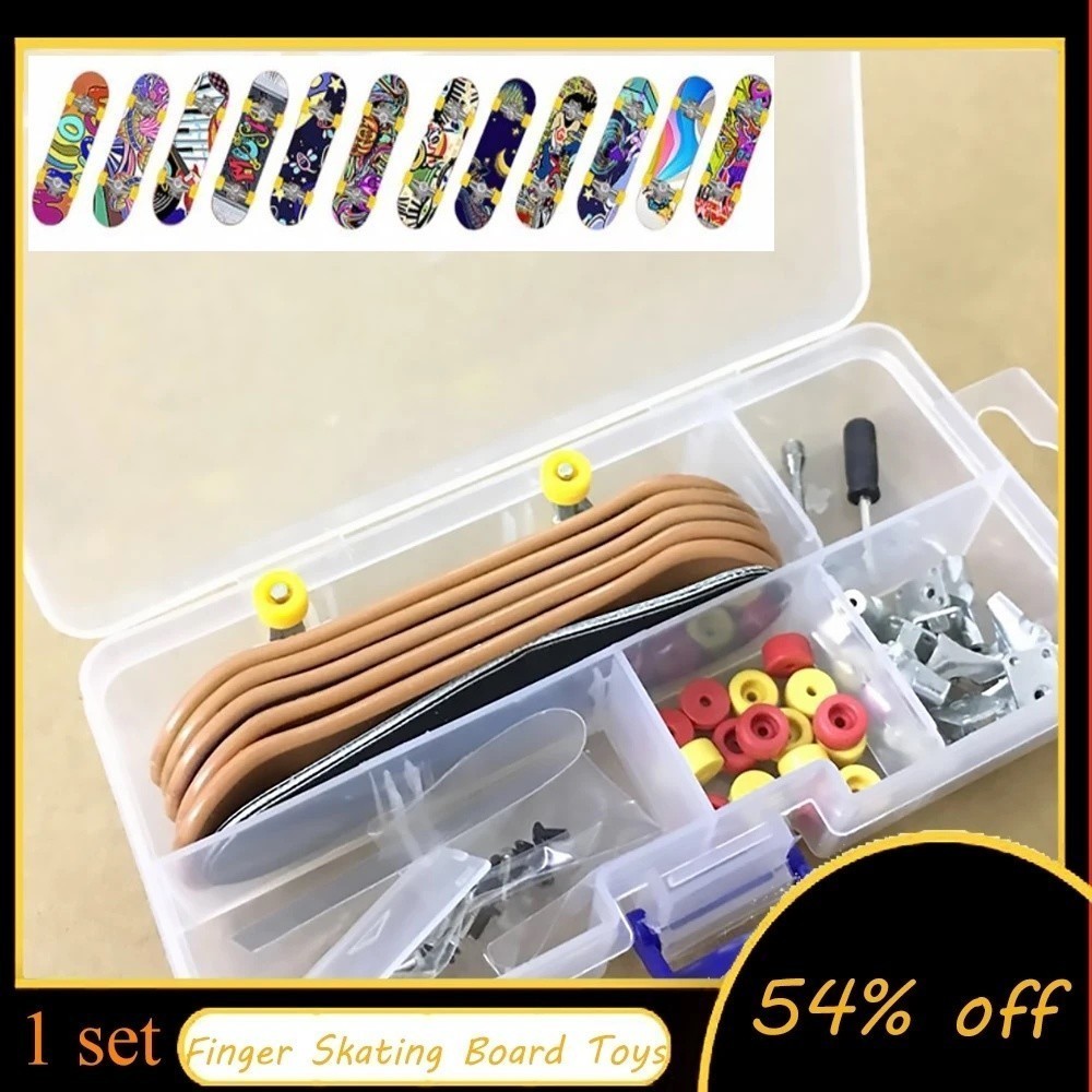 JEXOWIQ Lot De 8 Finger Skateboards Miniatures – Planches à Doigts Professionnelles Avec Pièces Détachables, Couleurs Aléatoires