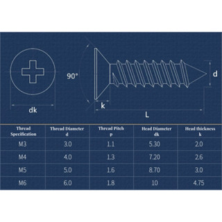 Brass Countersunk Head Phillips Flat Self-Tapping Screw M3 M3.5 M4 M5 ...