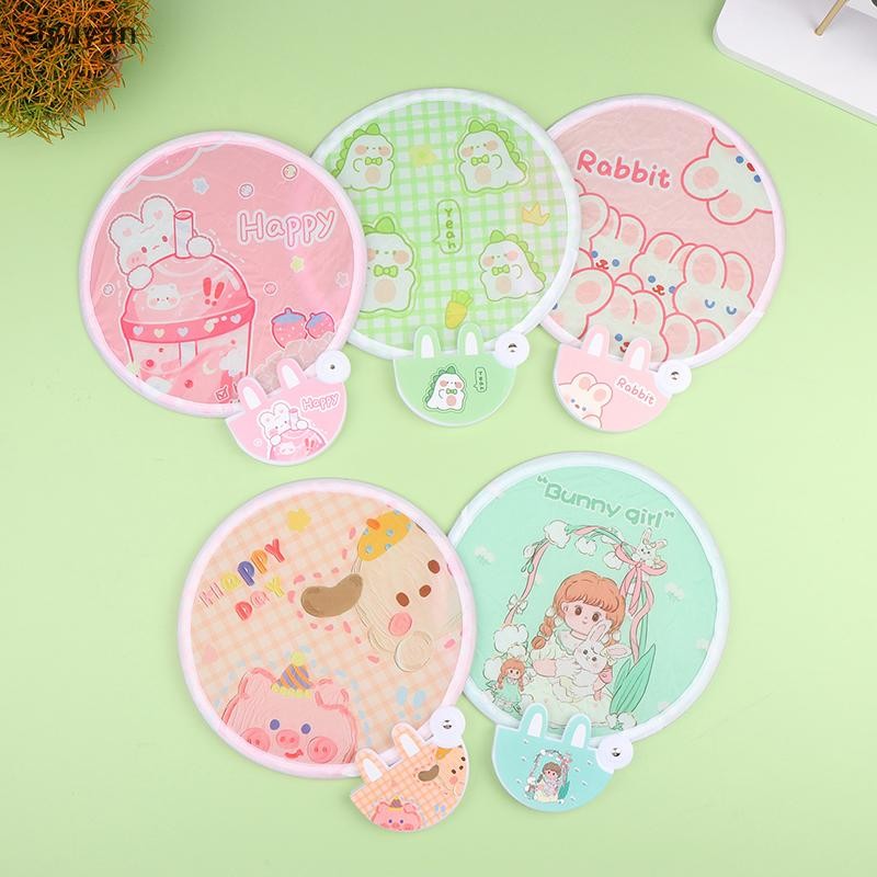 Si Fan Folding Summer Round Fan Children's Cute Cartoon Round Fan Small ...