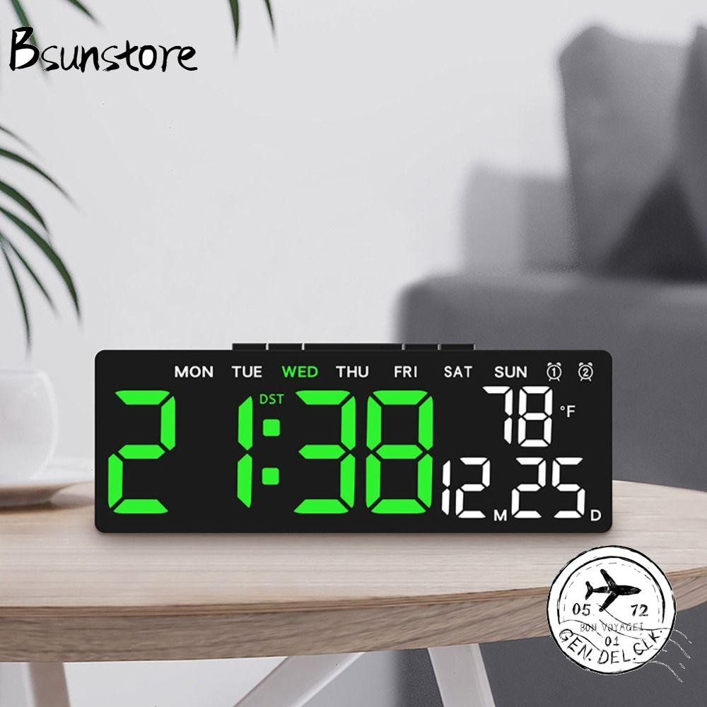 BSUNS1 Electronic Wall Clock, Wall-mounted Multi-functional Digital LED ...