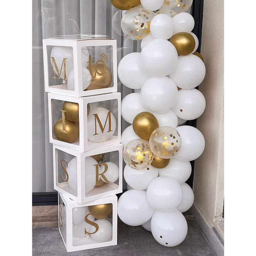 Transparent Balloon Box Custom Raya Theme Name Block Cube Boxes Kotak ...