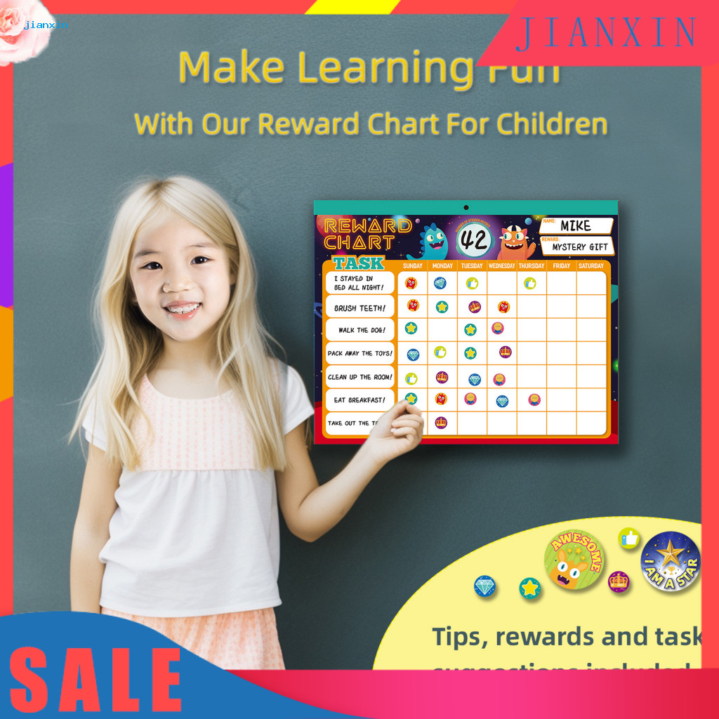 Reward Chart with Stickers Self-discipline Behavior Reward Chart Kids ...