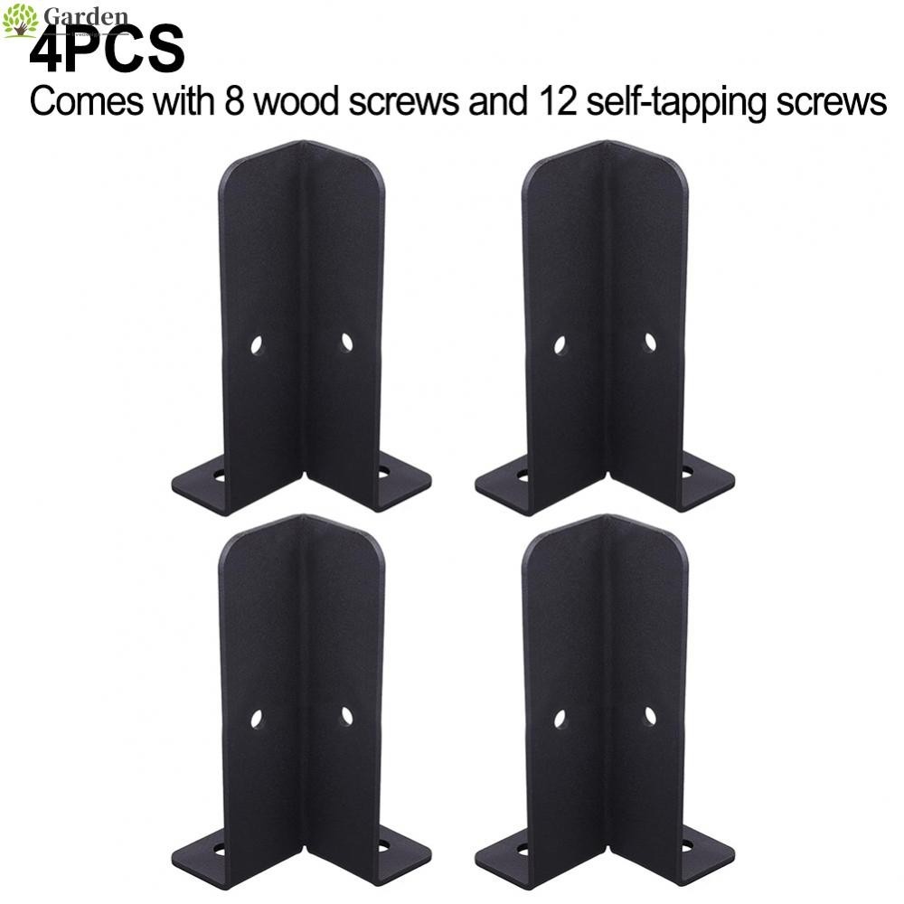 4x/Set Adjustable-Deck Post Anchor Base Brackets Reversible/ Wood Fence ...