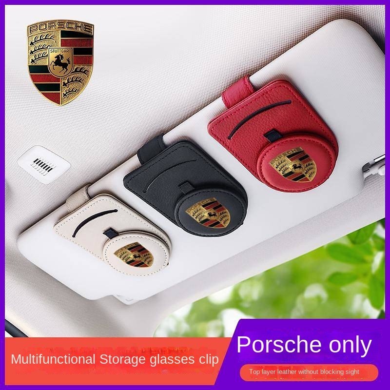 Porsche Macan Car Glasses Clip Cayenne Panamera 718 Sun Visor
