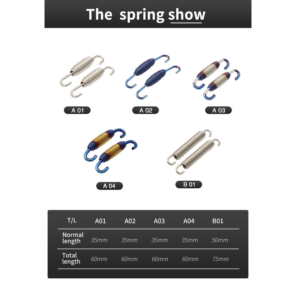 7Pcs Stainless Steel Motorcycle Exhaust Pipe Muffler Mounting Spring ...