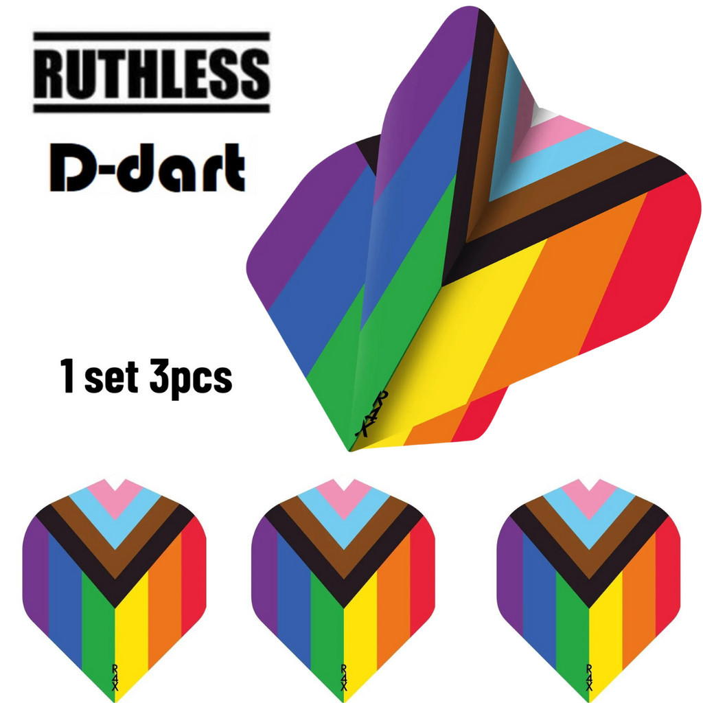 RUTHLESS DART FLIGHT - STANDARD 100 Micron Progress Pride Flag Darts ...