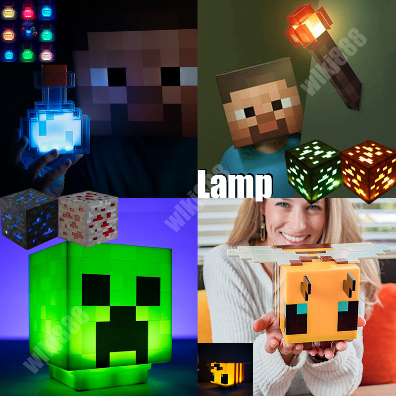 Kid Toys Minecraft Redstone Ore Creeper Lamp Torch Led Glowing