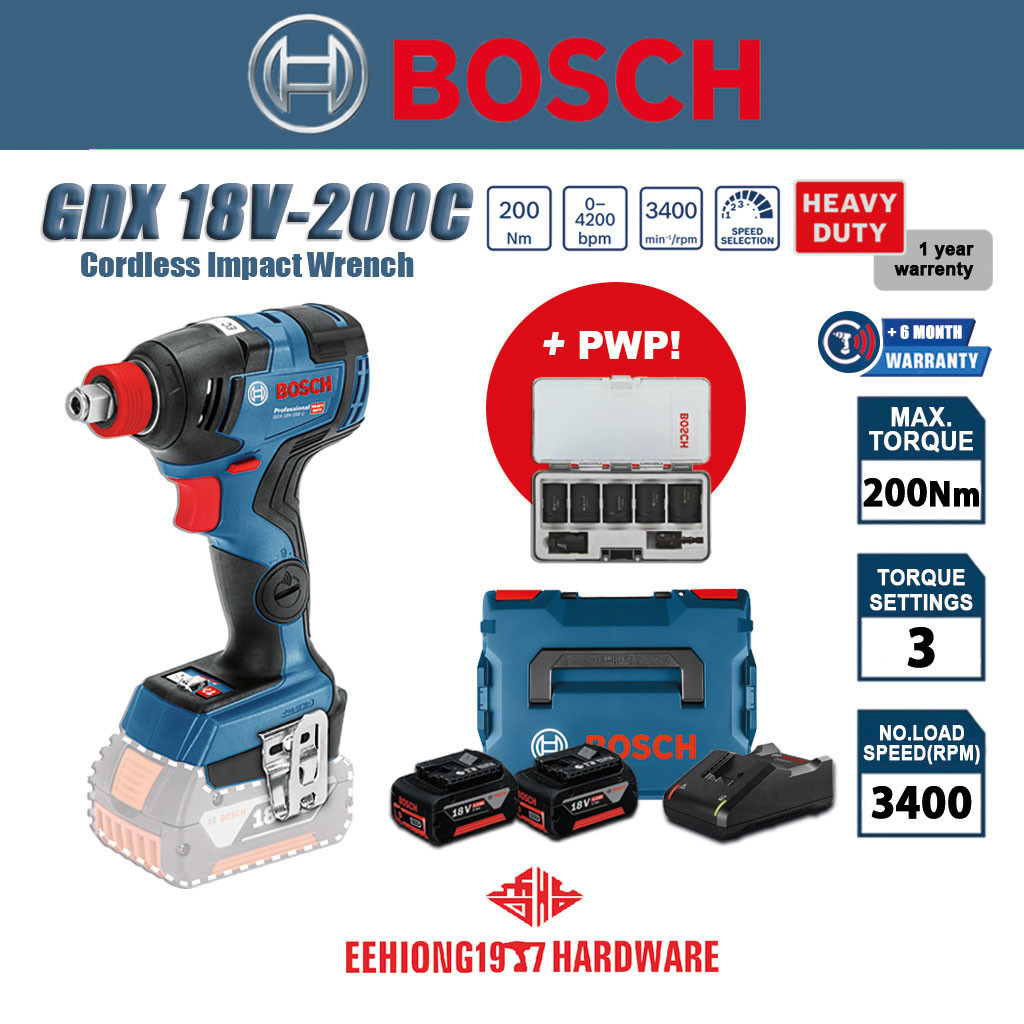 Bosch Gdx 18v 200 C Professional Brushless Cordless Impact Driver Wrench Gdx18v 200c 