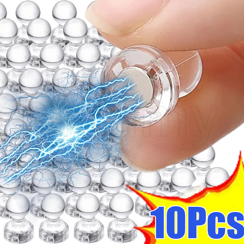 10Pcs Transparent Magnetic Pushpins - For Refrigerator Whiteboard ...