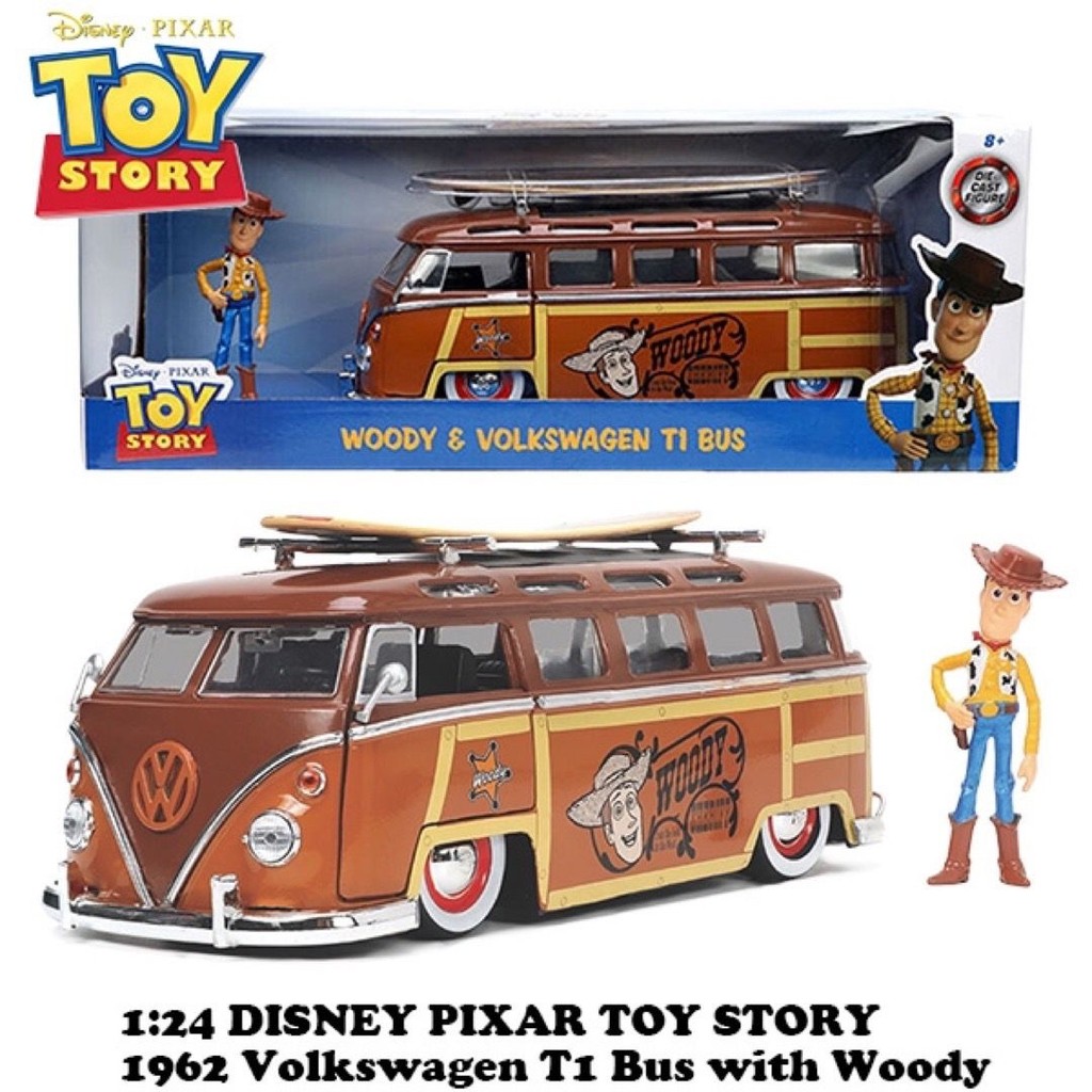 Jiada 1/24 Toy Story Woody Volkswagen Bus Set Car No Original Factory