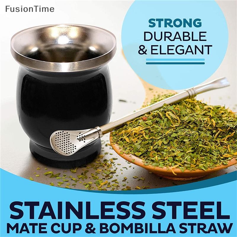 [usi] Yerba Mate Gourd Set Double-Wall Stainless Steel Mate Tea Cup and ...