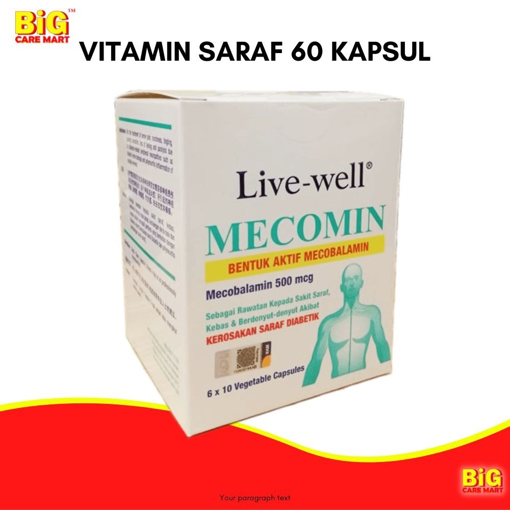 Live Well Vitamin B12 for Nerve Pain & Numb 500MCG x 60's