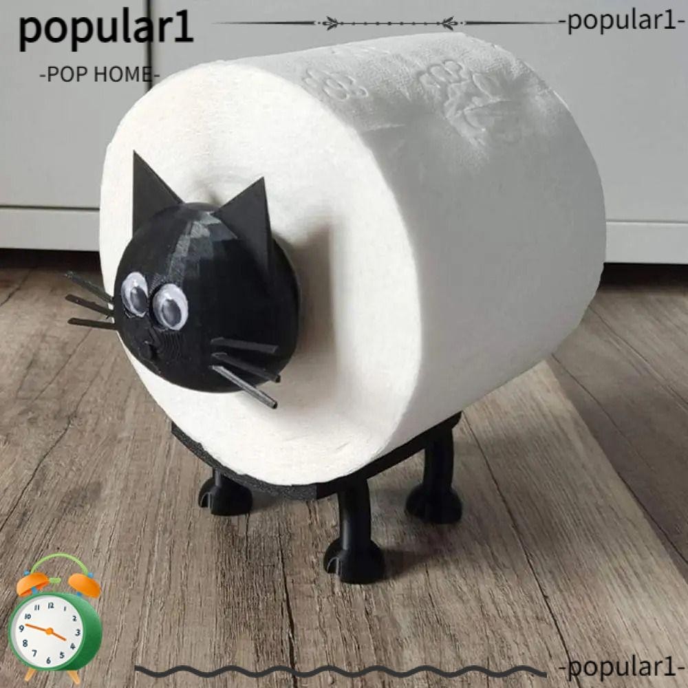 POP Wall Mounted Tissue Organizer, Black Waterproof Cat Toilet Tissue
